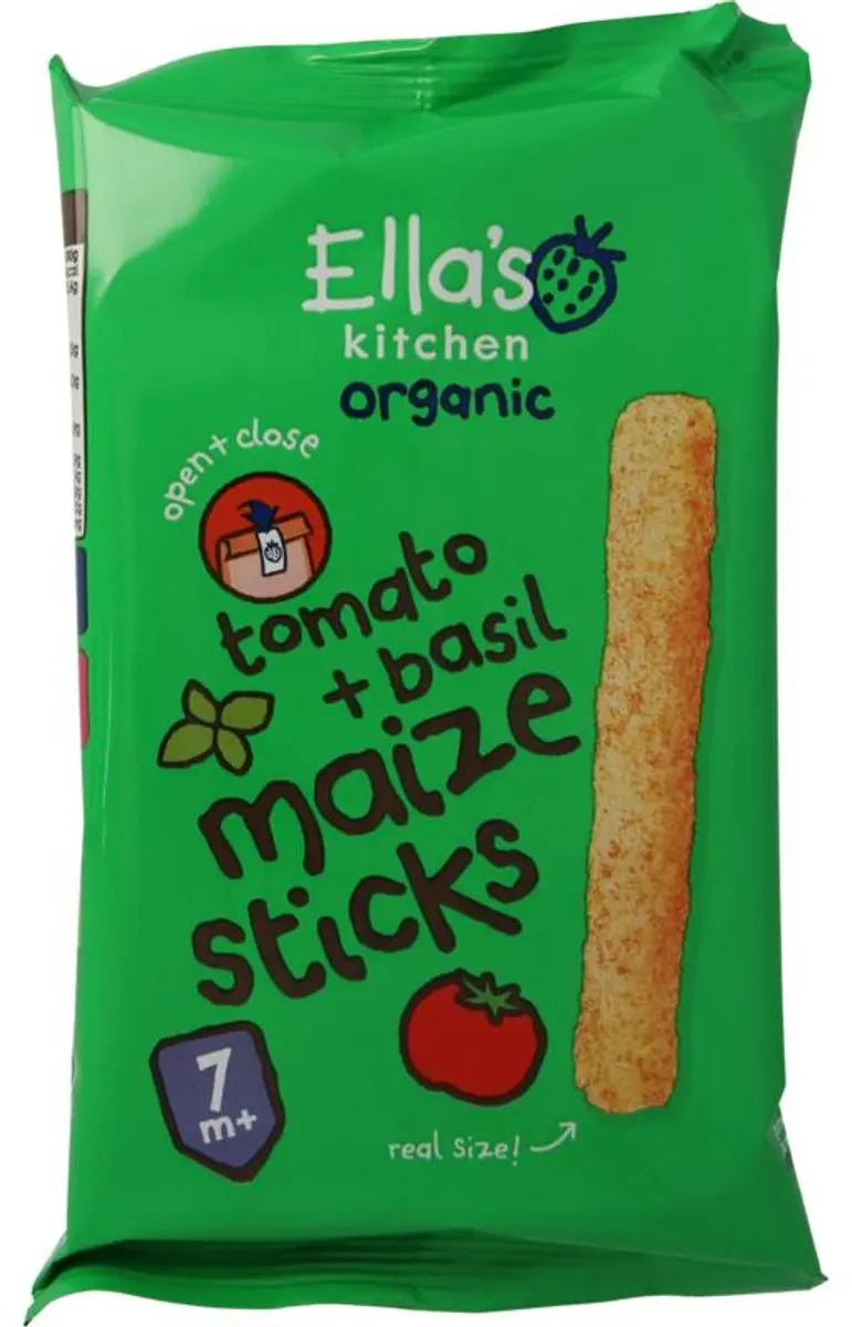 Ella's Kitchen Biologisch Mais Sticks 16g - Tomaat & Basilicum