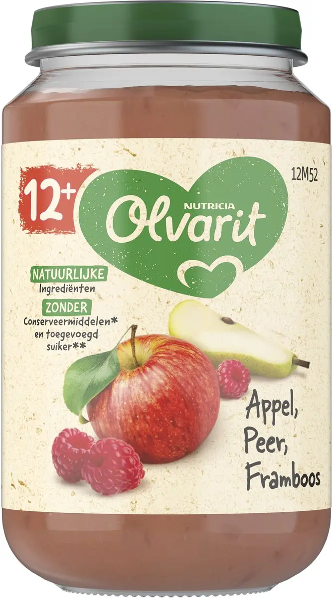 Olvarit Fruithapje Appel Peer Framboos 200g