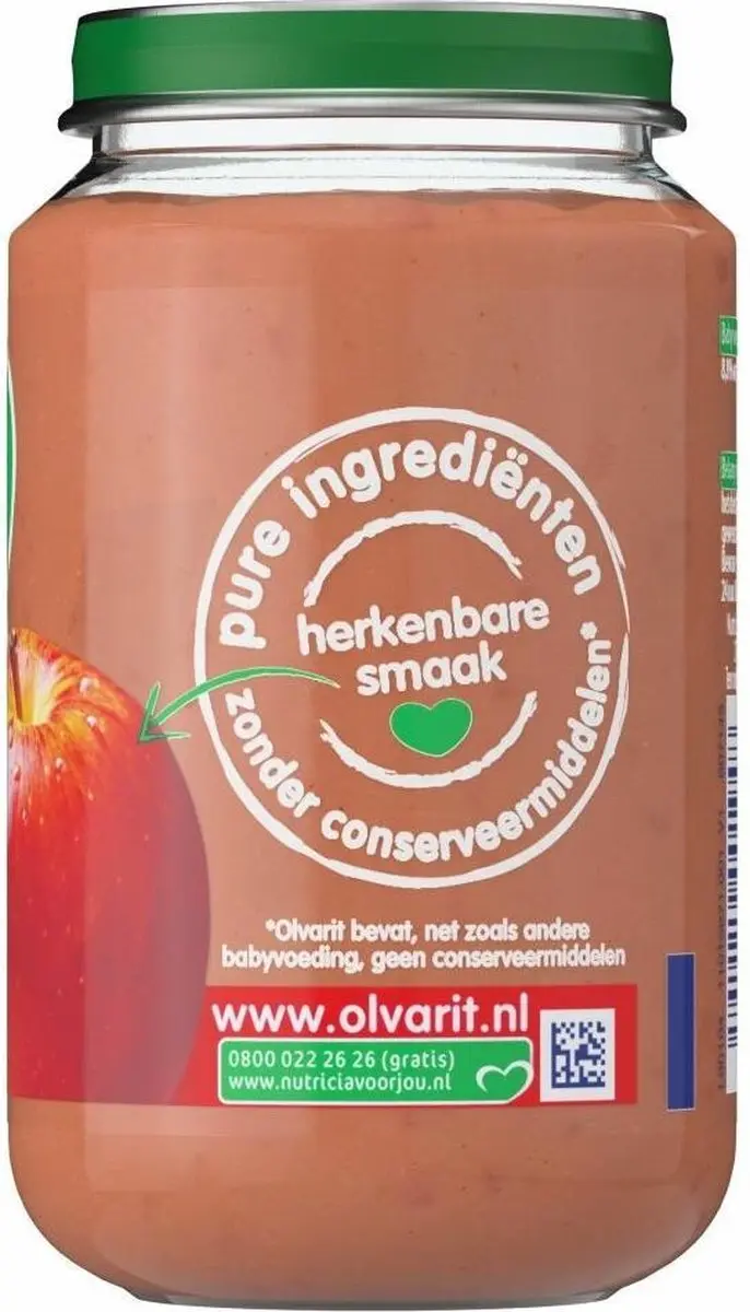 Olvarit Fruithapje Appel Peer Framboos 200g - afbeelding 2 van 6