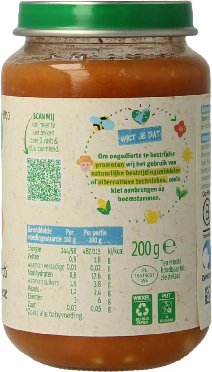 Olvarit Spaghetti Bolognese 8M+ 200g - afbeelding 4 van 6
