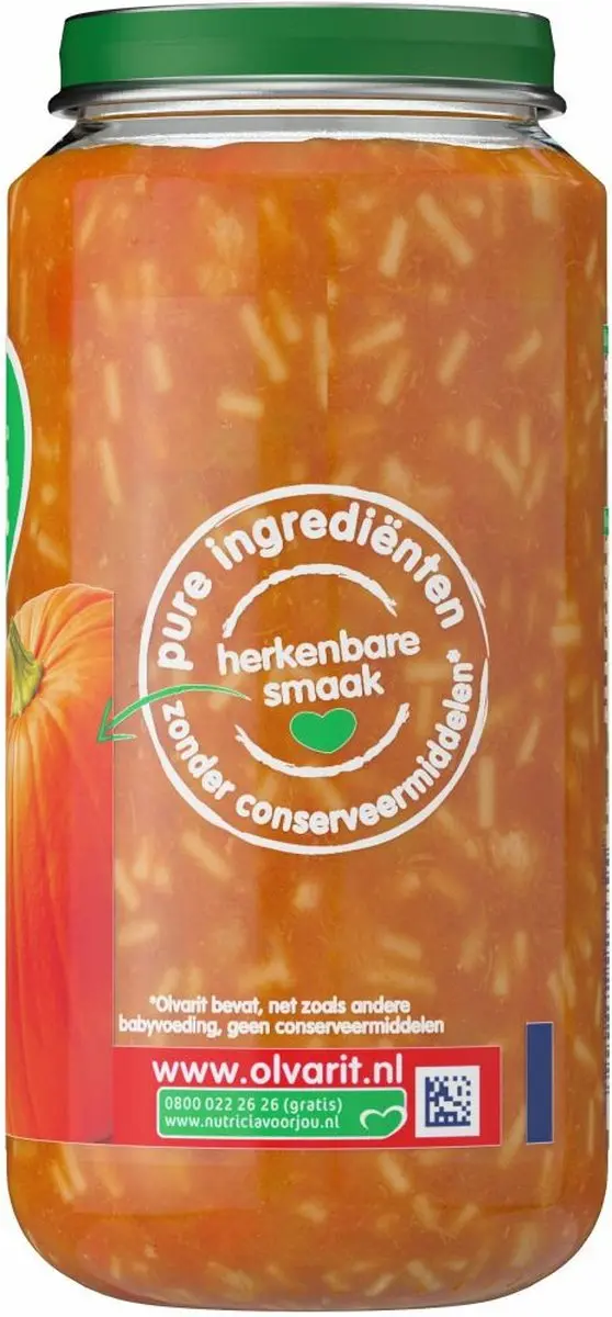Olvarit Pompoen Kip Pasta 250g