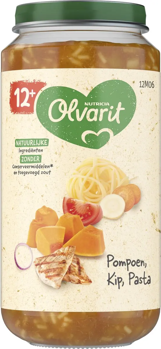 Olvarit Pompoen Kip Pasta 250g