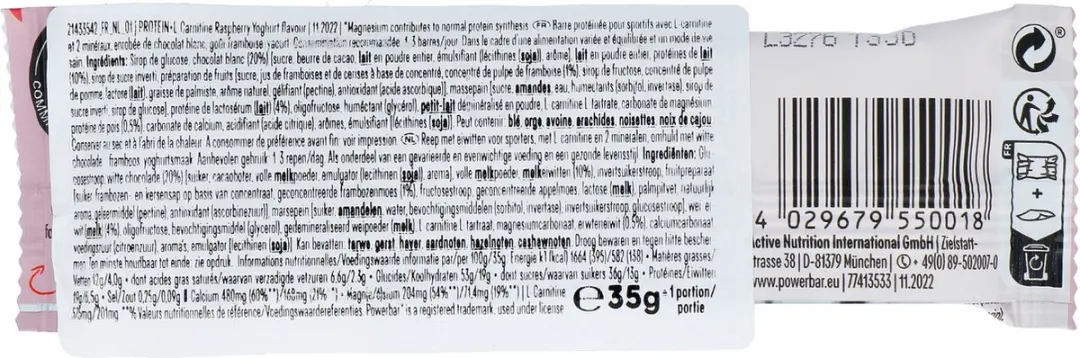 PowerBar Proteïne Reep Raspberry-Yoghurt 35g - 30 Stuks - afbeelding 2 van 6