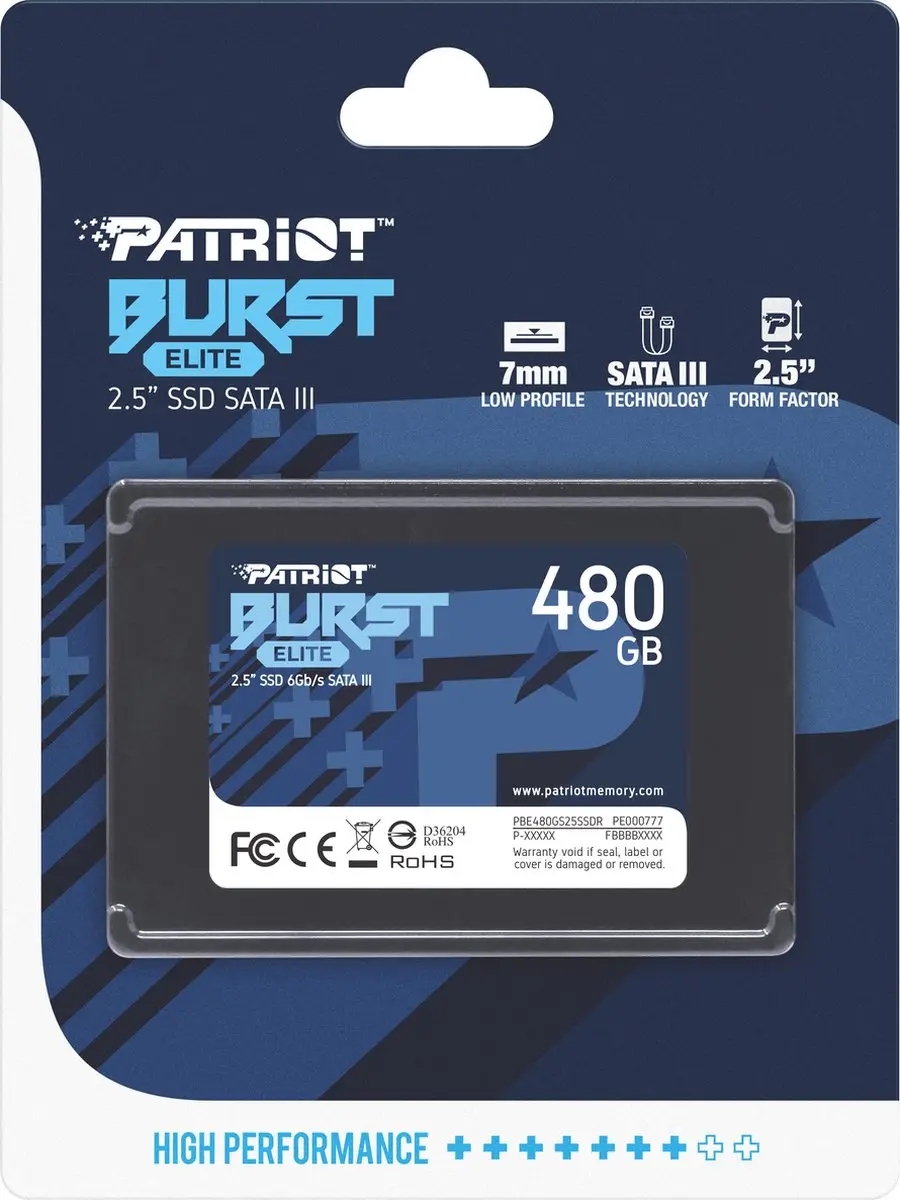 Patriot Burst Elite PBE480GS25SSDR SSD - 480GB - 2,5 inch