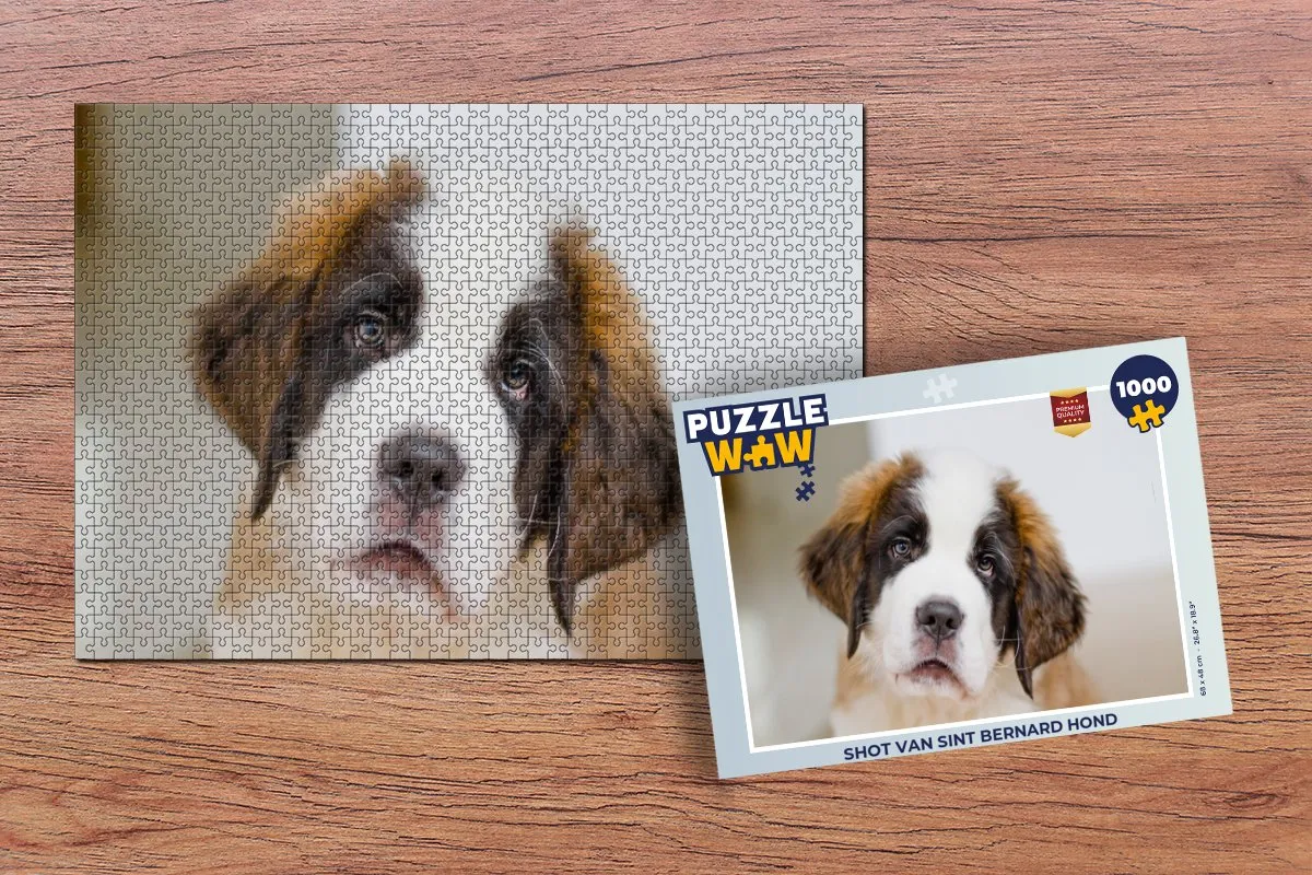 PuzzleWow Legpuzzel Sint Bernard 1000 Stuks - Multicolor