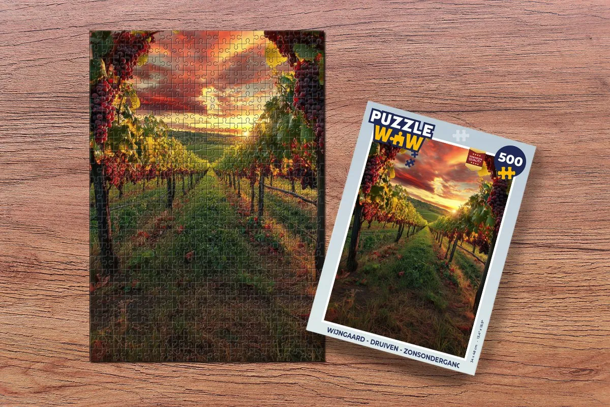 PuzzleWow Wijngaard - Druiven Legpuzzel 500 Stuks