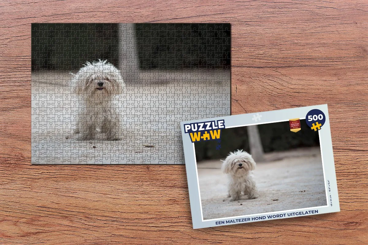 PuzzleWow Legpuzzel Maltezer Hond 500 Stuks - Multicolor