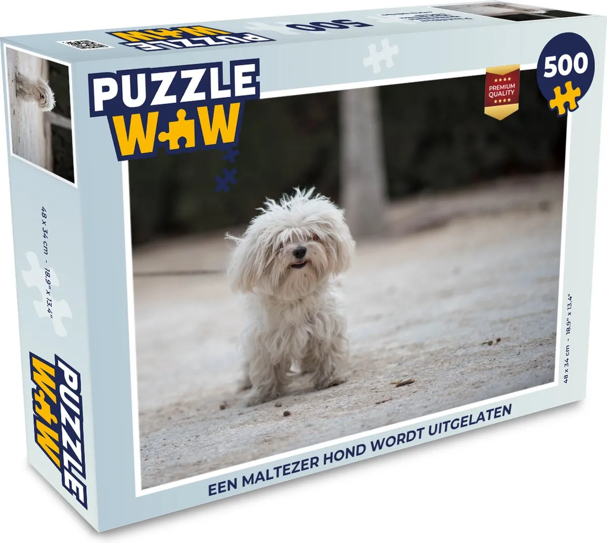 PuzzleWow Legpuzzel Maltezer Hond 500 Stuks - Multicolor