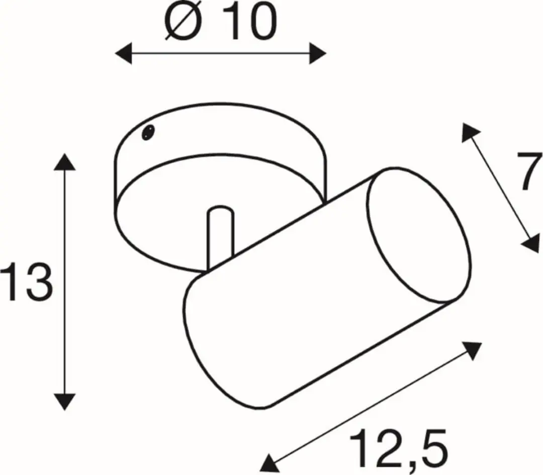 SLV Asto Aluminium Spot Zwart - 1x GU10