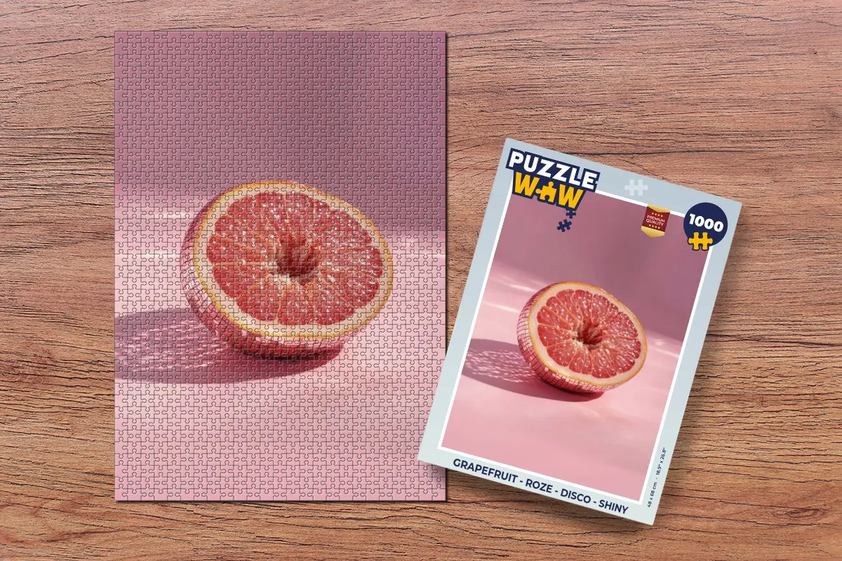 PuzzleWow Grapefruit Legpuzzel 1000 Stuks - Roze Disco