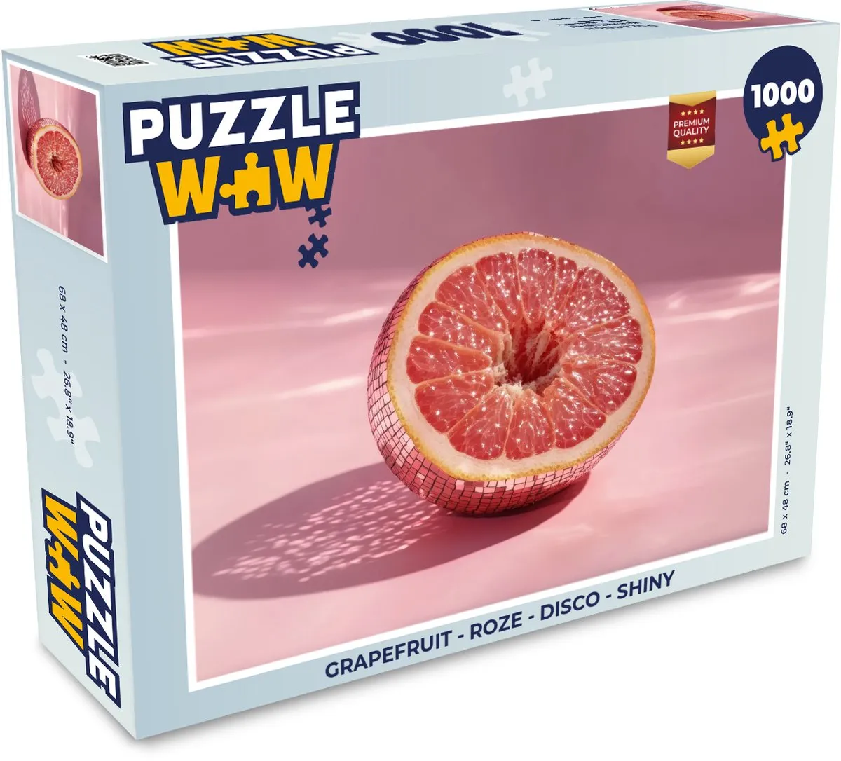 PuzzleWow Grapefruit Legpuzzel 1000 Stuks - Roze Disco