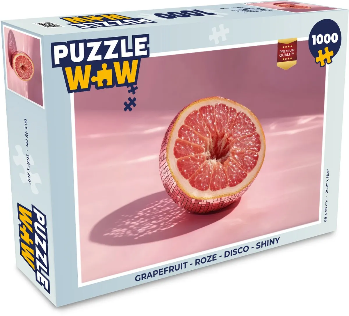 PuzzleWow Grapefruit Legpuzzel 1000 Stuks - Roze Disco