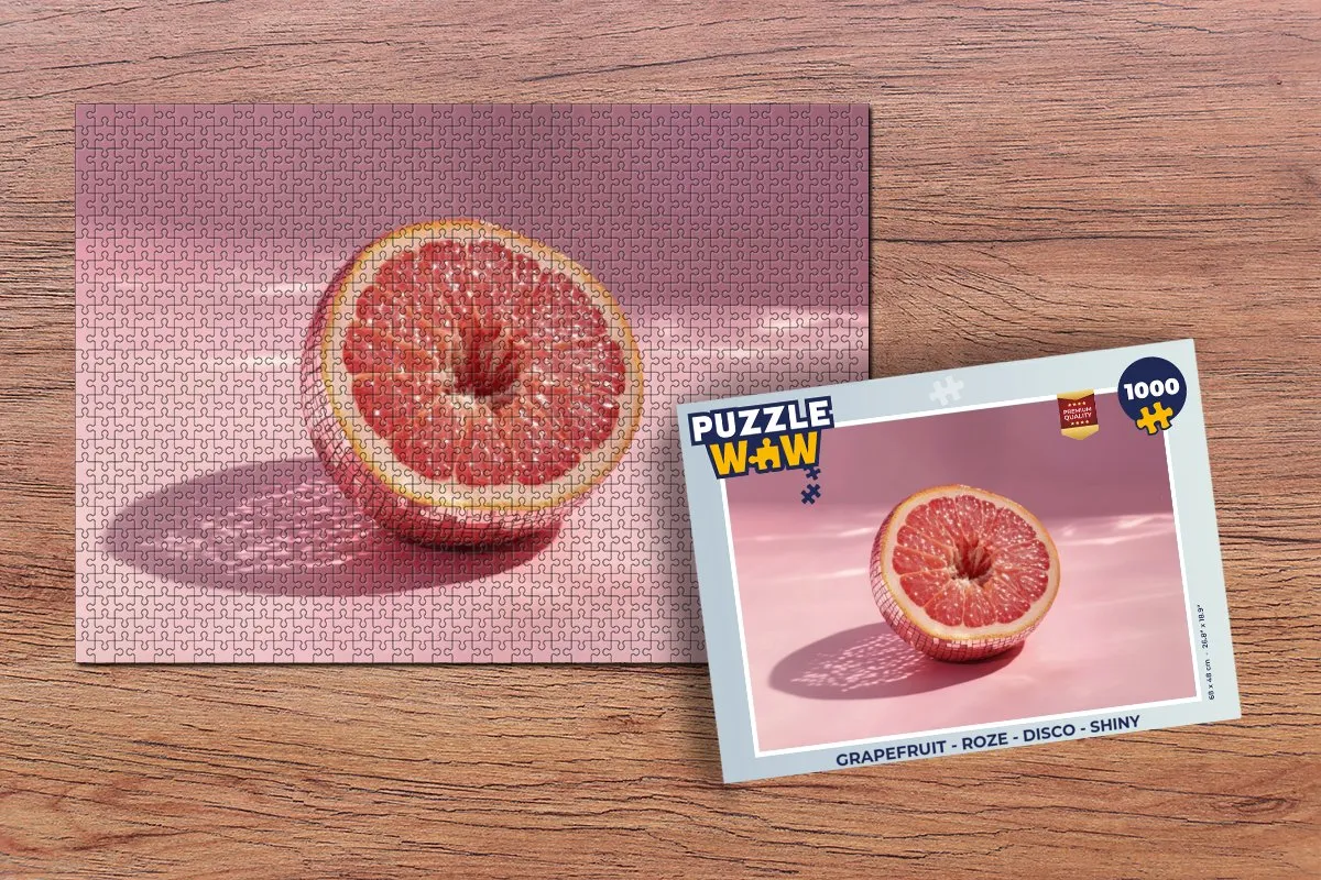 PuzzleWow Grapefruit Legpuzzel 1000 Stuks - Roze Disco