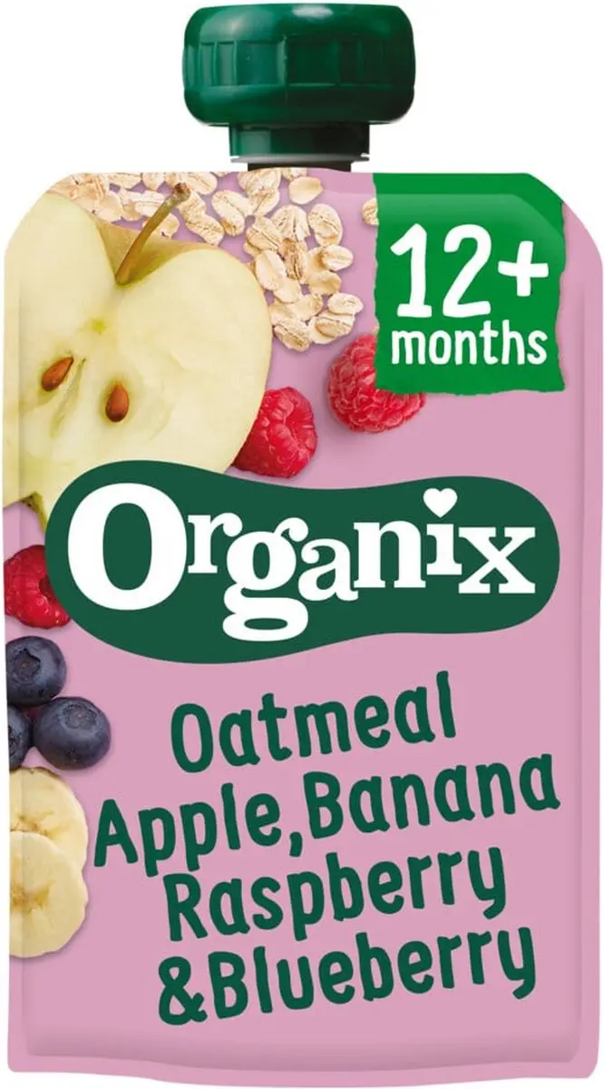 Organix Knijpfruit Havermout Appel Banaan Framboos Bosbes 100ml