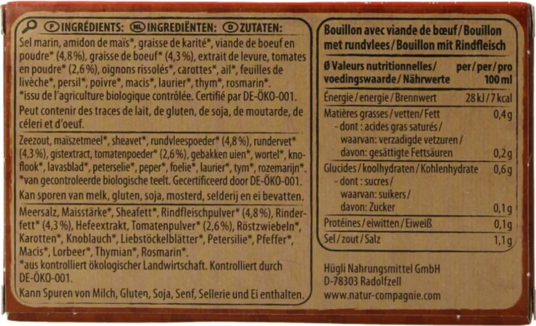 Natur Compagnie Rundvleesbouillon Blokjes Bio - 8 Stuks - afbeelding 3 van 6