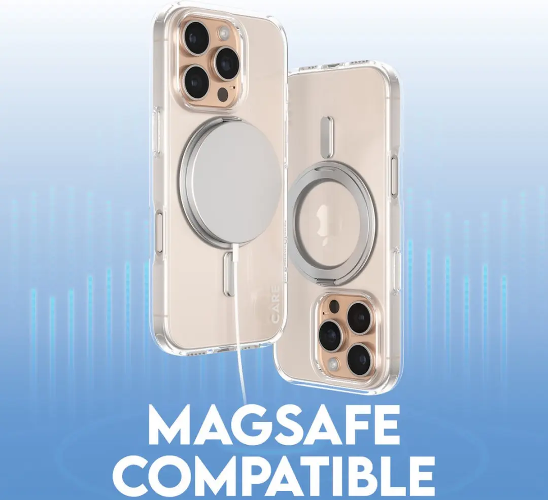 PanzerGlass CARE Feature Case iPhone 16 Pro 1326 - Transparant - Zilver Kickstand & MagSafe - afbeelding 6 van 6