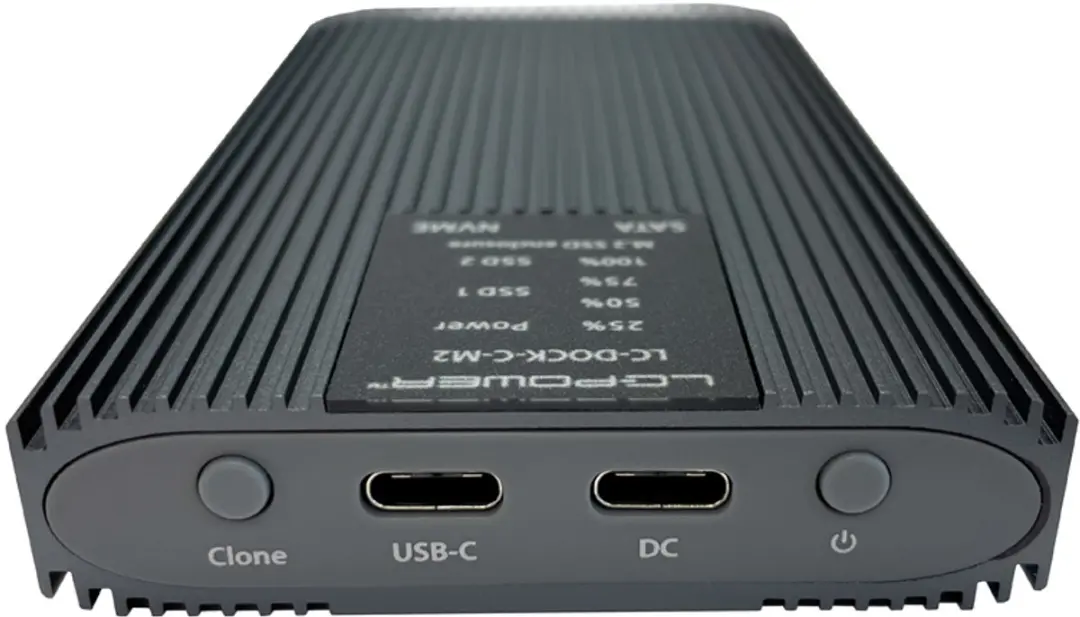 LC Power LC-DOCK-C-M2 Dockingstation - USB 3.2 Gen 2x1 - NVMe/SATA - Antraciet