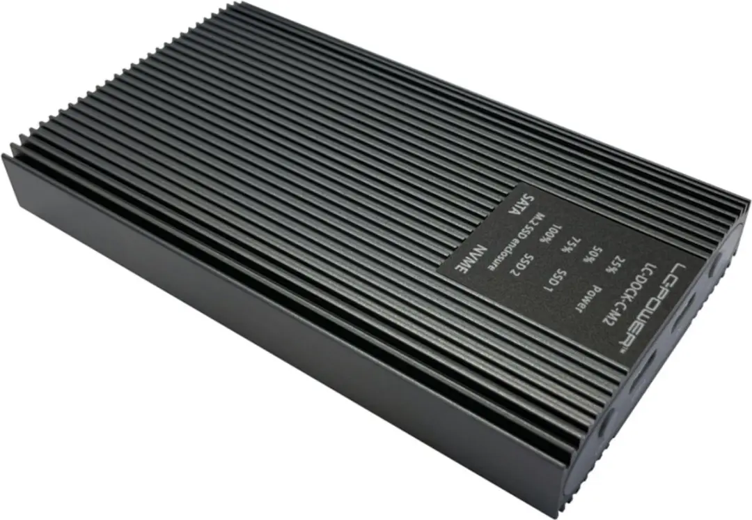 LC Power LC-DOCK-C-M2 Dockingstation - USB 3.2 Gen 2x1 - NVMe/SATA - Antraciet