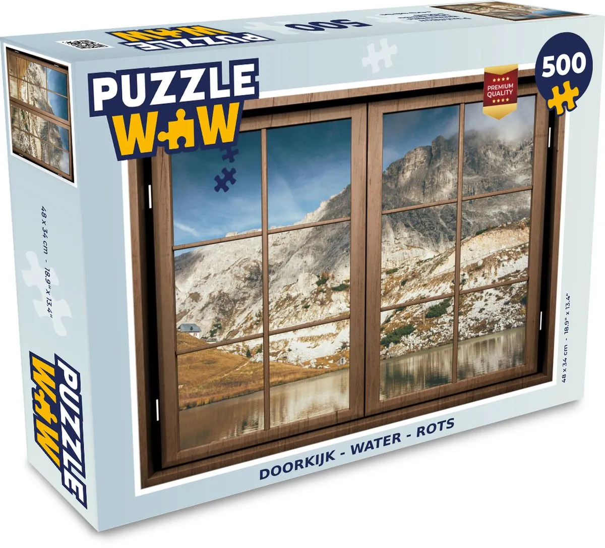 PuzzleWow Doorkijk Water Rots Legpuzzel 500 Stuks - Multicolor