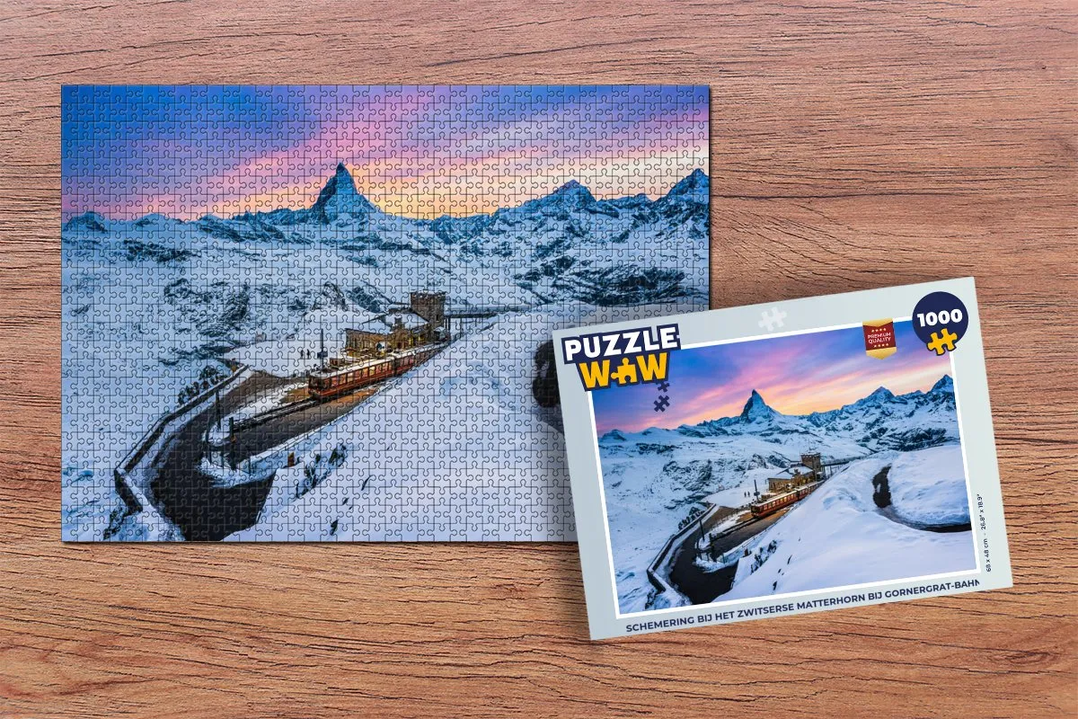 PuzzleWow Legpuzzel Matterhorn Gornergrat 1000 Stuks - Multicolor