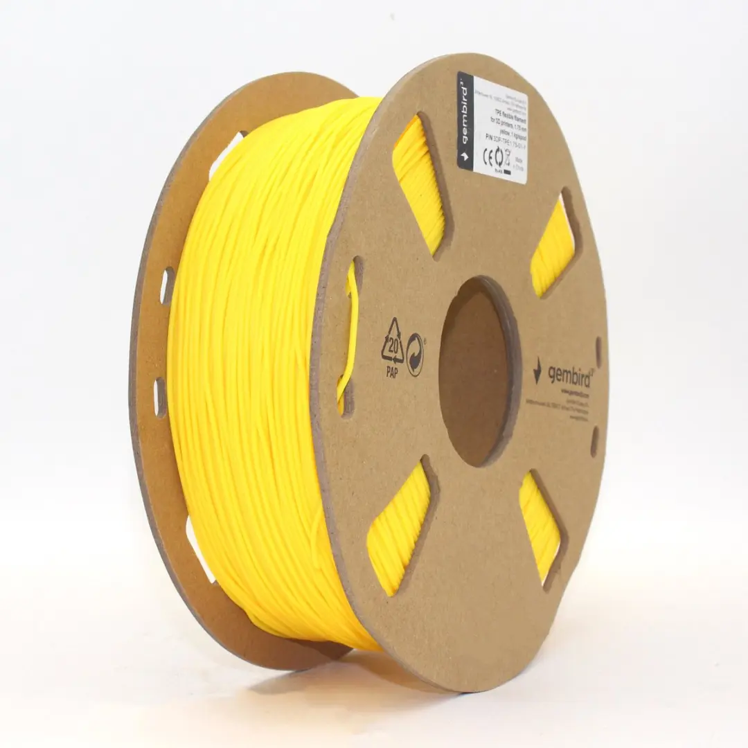 Gembird TPE flexible filament Geel, 1.75 mm, 1 kg