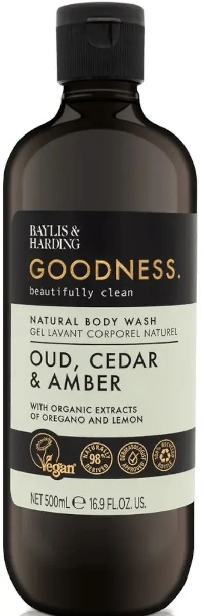 Baylis & Harding Goodness Body Wash Oud, Cedar & Amber 500ml