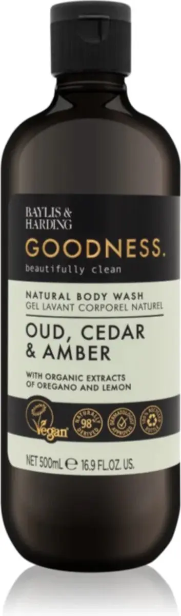 Baylis & Harding Goodness Body Wash Oud, Cedar & Amber 500ml
