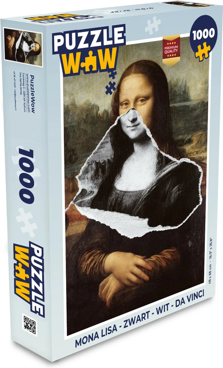 PuzzleWow Mona Lisa Legpuzzel 1000 Stuks - Multicolor