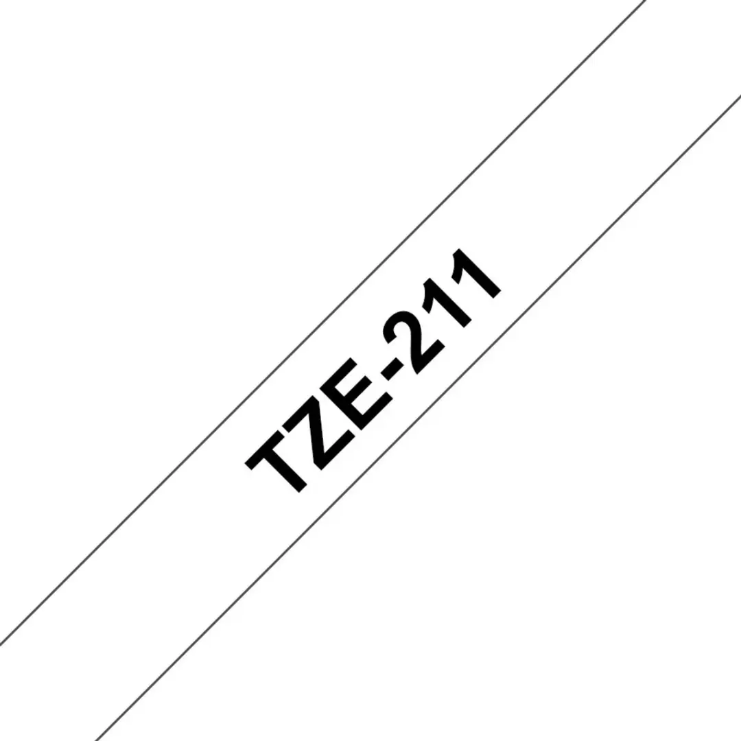 Brother TZE211 Tape - 6mm x 8m - Zwart op wit - afbeelding 2 van 6