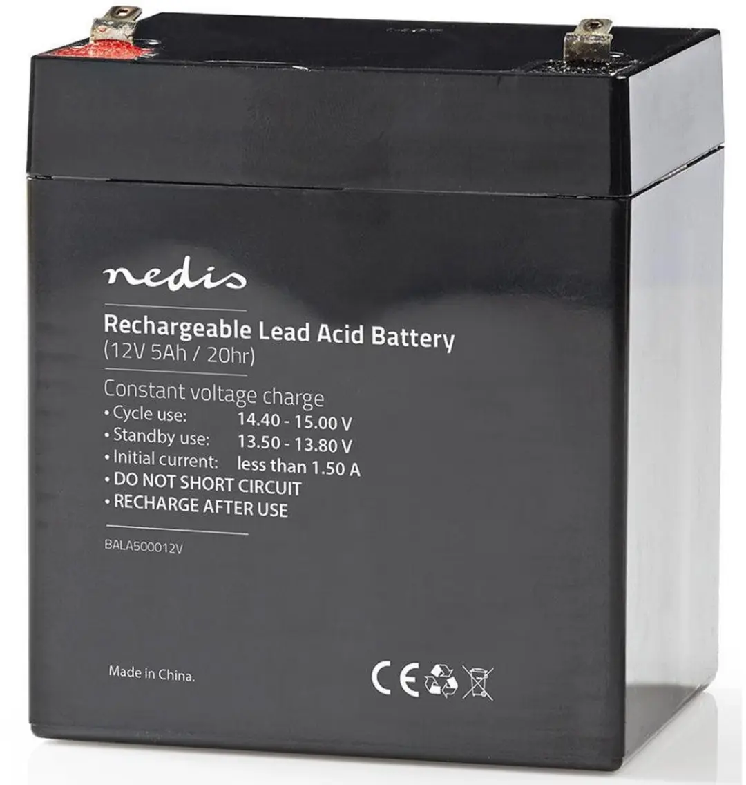 Nedis Oplaadbare Loodaccu BALA500012V 12V 5000mAh - Universeel - afbeelding 6 van 6