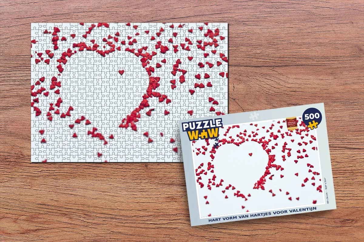 PuzzleWow Hartvorm Puzzel 500 Stuks