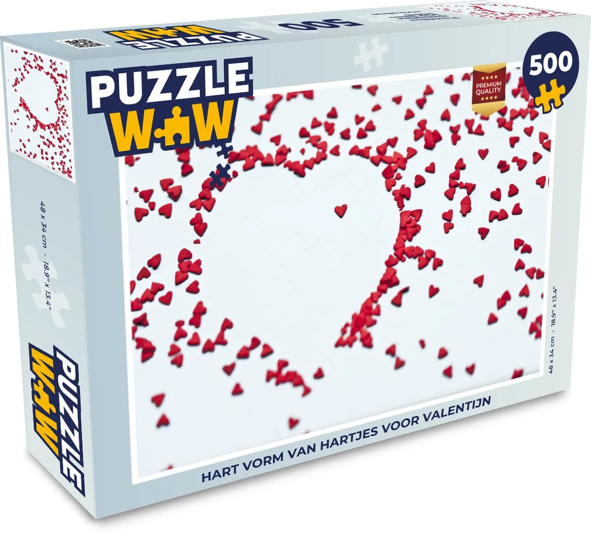 PuzzleWow Hartvorm Puzzel 500 Stuks - Multicolor