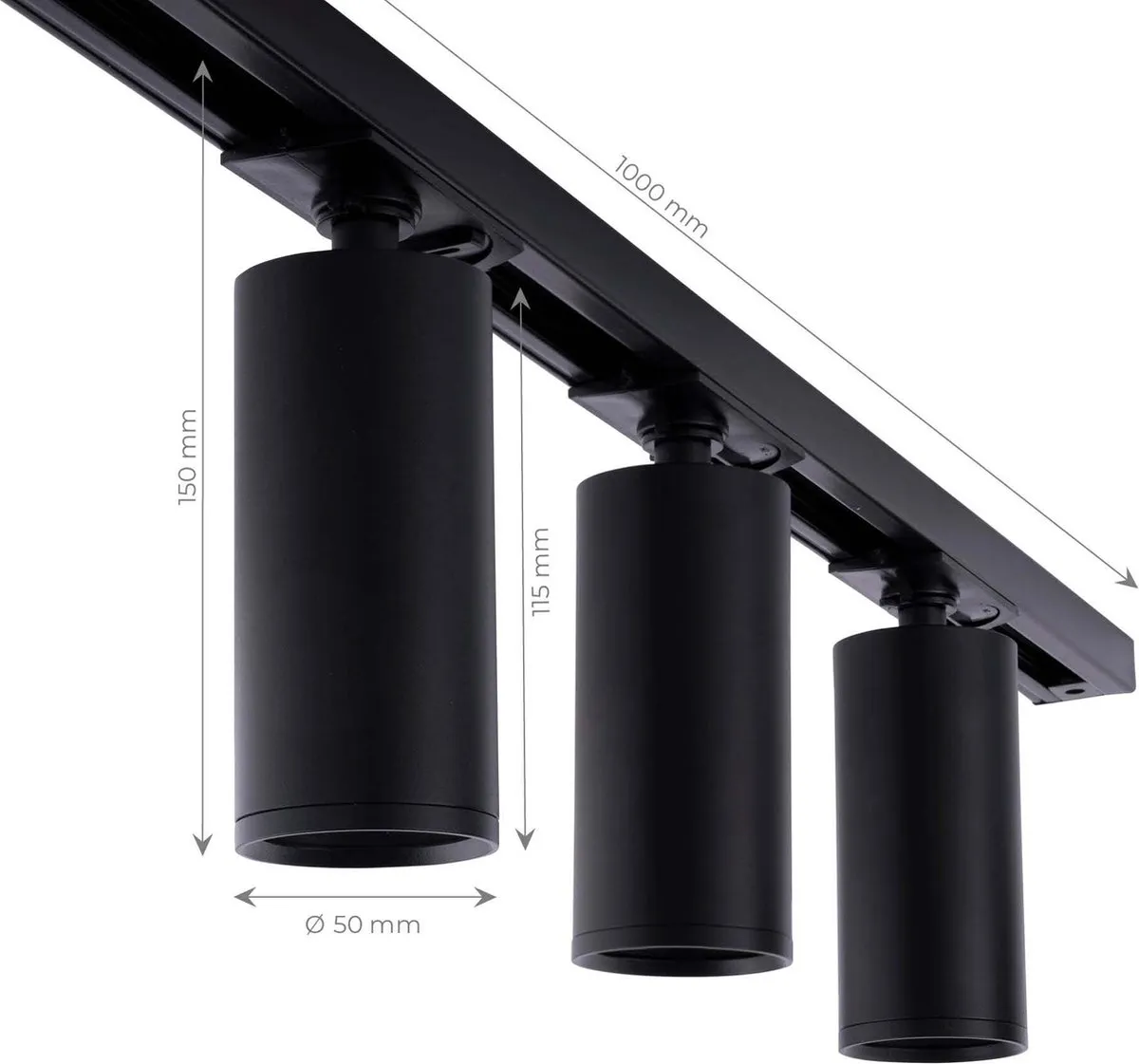 Ledvion Smart LED Railverlichting 1M - 3 Spots RGBW 4.9W - Zwart - afbeelding 6 van 6
