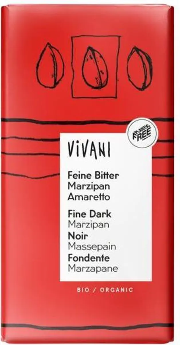 Vivani Chocoladereep Puur Marsepein 100g - afbeelding 4 van 5
