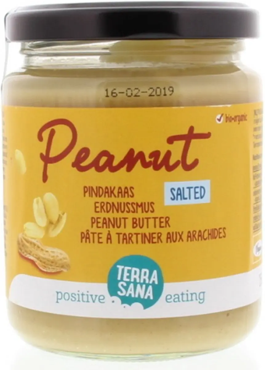 Terrasana Bio Pindakaas Fijn Himalayazout 250g