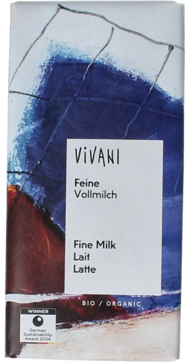 Vivani Fine Milk Chocoladereep 80g