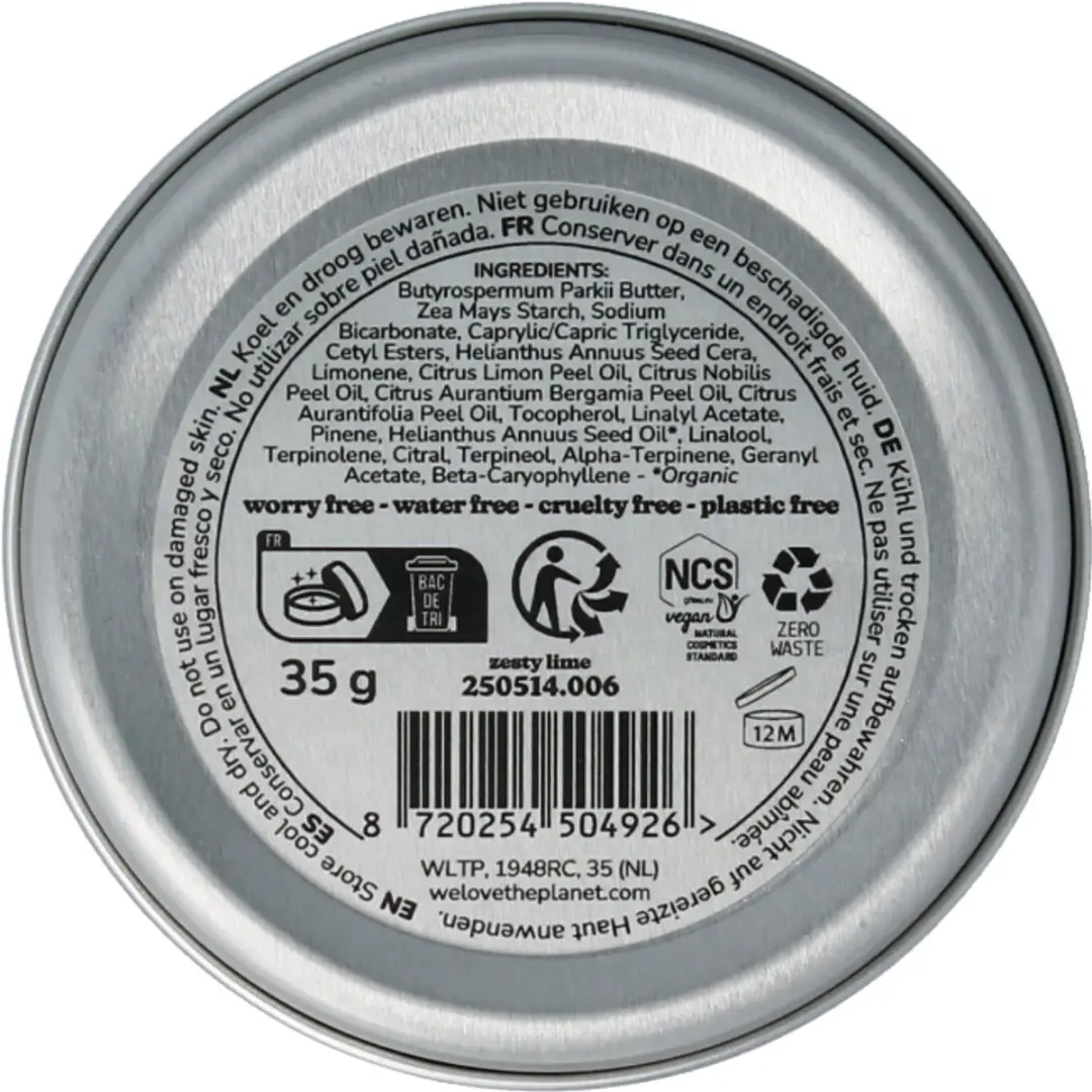 We Love Deodorant Balm Zesty Lime 35ml