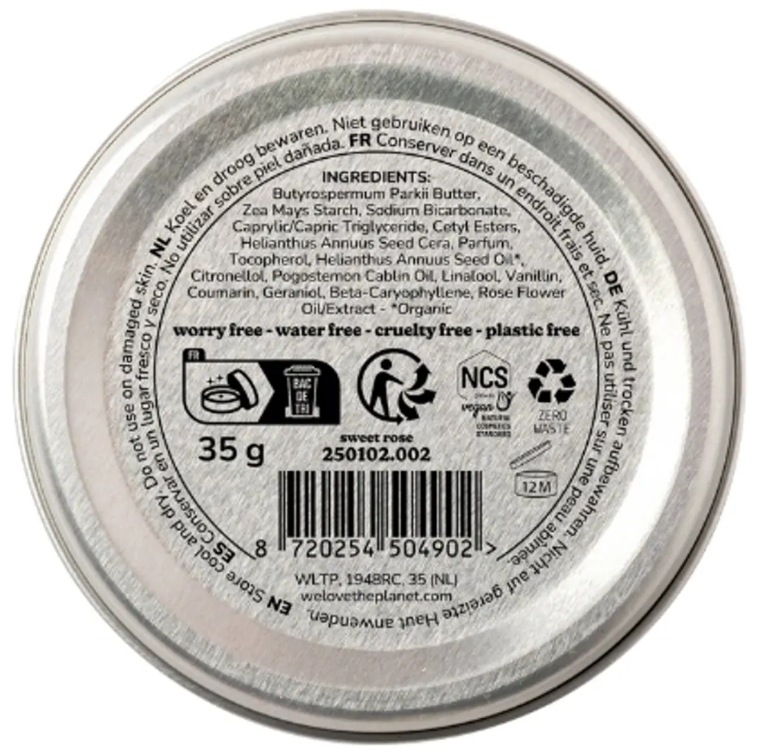 We Love The Planet Deodorant Balm Sweet Rose 35g