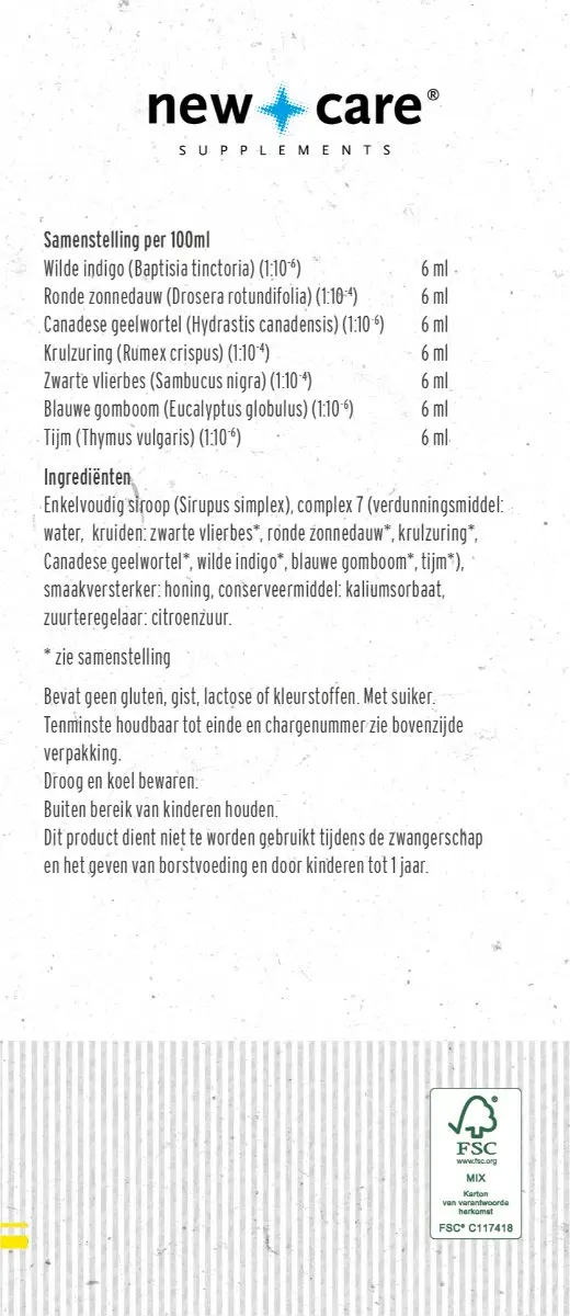 New Care Luchtwegensiroop Kruiden 125ml