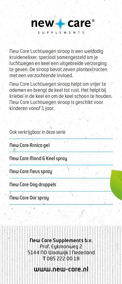 New Care Luchtwegensiroop Kruiden 125ml