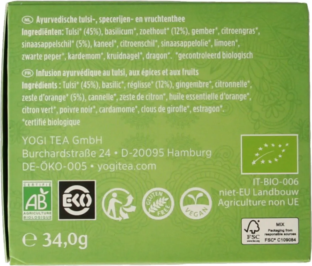 Yogi Tea Tulsi Relax Bio Kruidenthee - 17 Zakjes