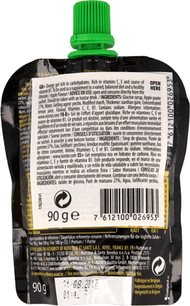 Isostar Fruit Energiegel Actifood Appel 90g