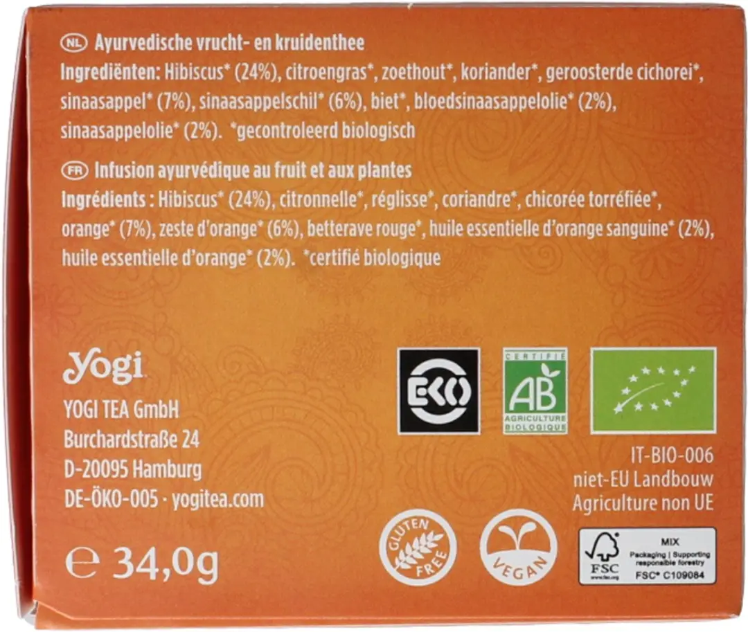 Yogi Tea Tangy Blood Orange Biologisch - 17 Stuks