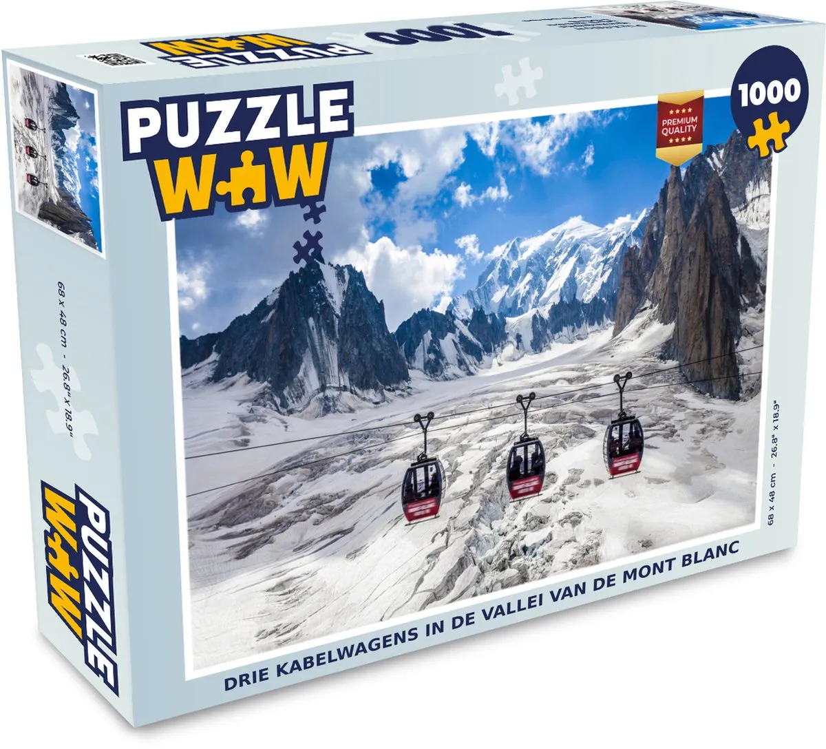 PuzzleWow Mont Blanc Kabelwagens Legpuzzel 1000 Stuks