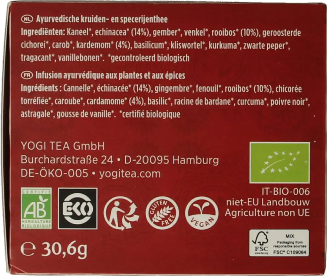 Yogi Tea Echinacea Bio Kruidenthee - 17 Zakjes