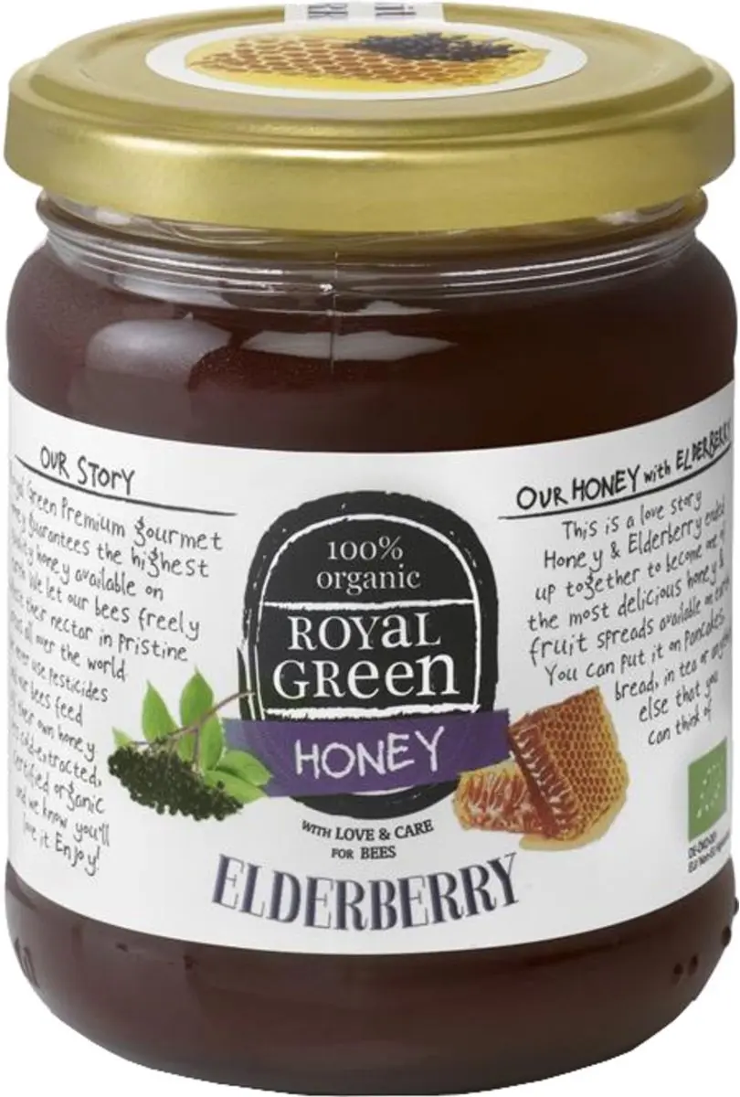 Royal Green Elderberry Honing Bio 250ml