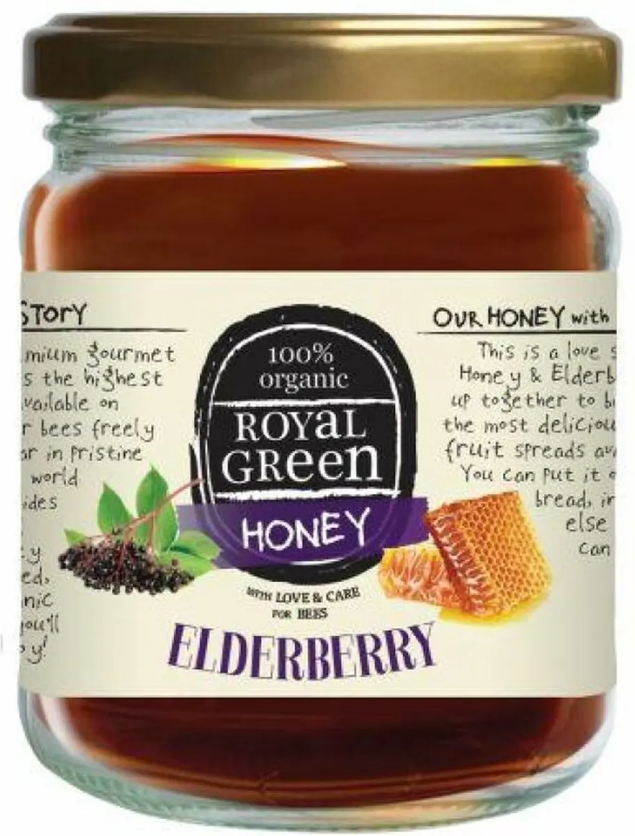 Royal Green Elderberry Honing Bio 250ml