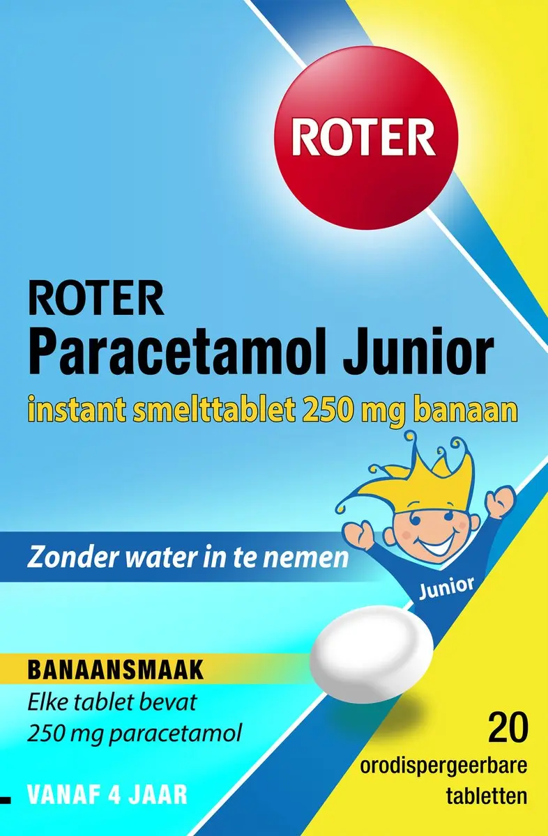 Roter Paracetamol Smelttablet Junior 250mg