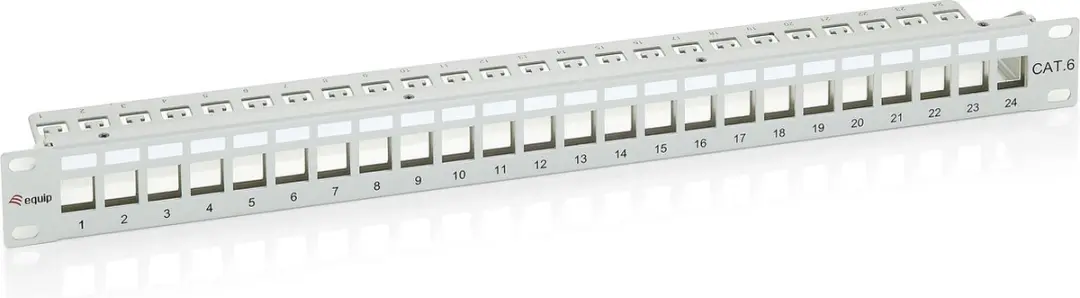 Equip Patchpanel Cat6 geschirmt fŸr Keystone Jacks grau