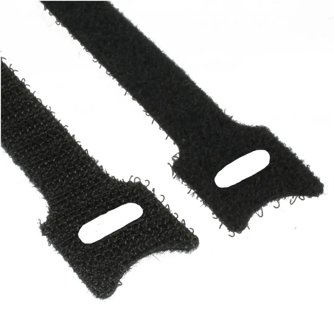 Klittenband kabelbinders 150 x 12mm / zwart (10 stuks)